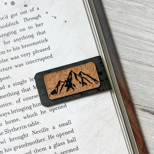 Mountain Magnetic Bookmark - Cork Fabric