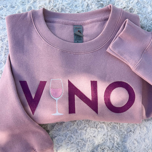 Vino Embroidered Sweatshirt Crewneck