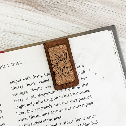 Sunflower Magnetic Bookmark - Cork Fabric