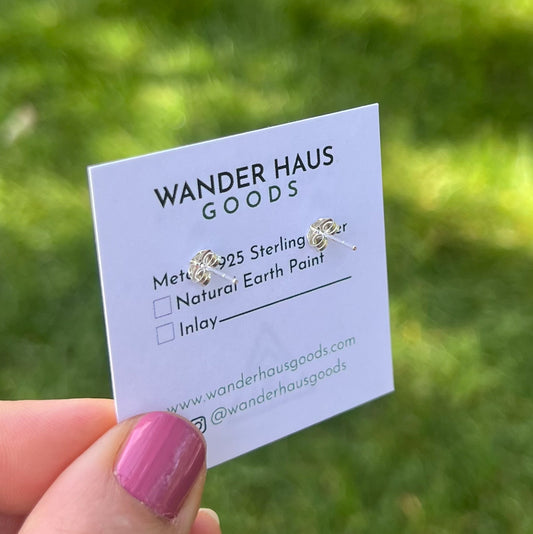 Jack-o-Lantern Handpainted wood stud earrings