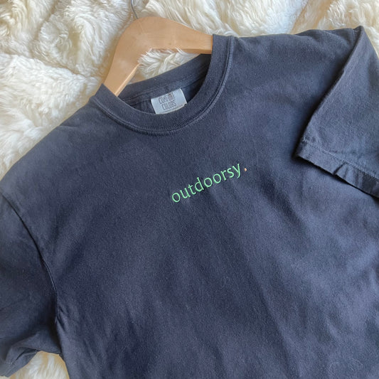 Outdoorsy Period Embroidered Boxy T-Shirt