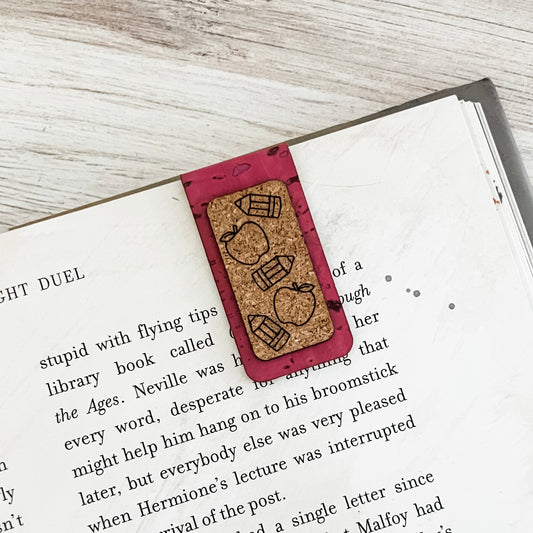 Teacher Magnetic Bookmark - Cork Fabric