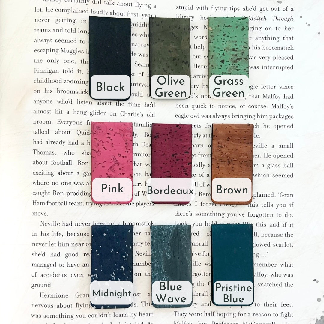 Bookworm Magnetic Bookmark - Cork Fabric