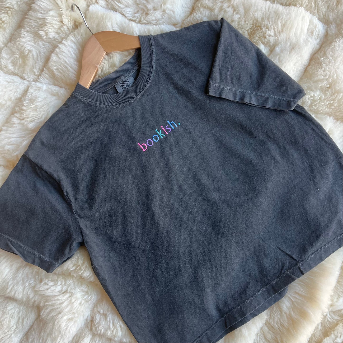 Bookish Period Embroidered Boxy T-Shirt