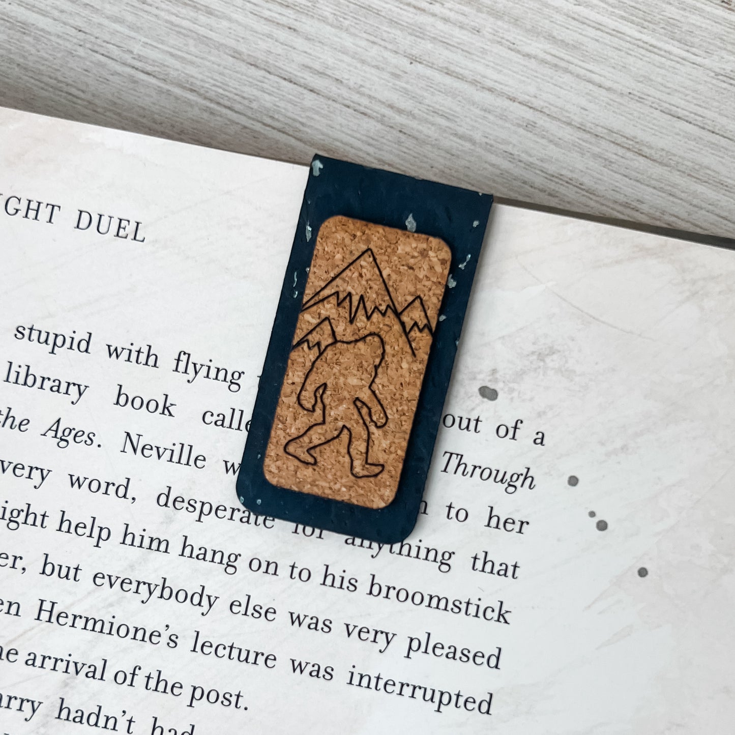Bigfoot Magnetic Bookmark - Cork Fabric