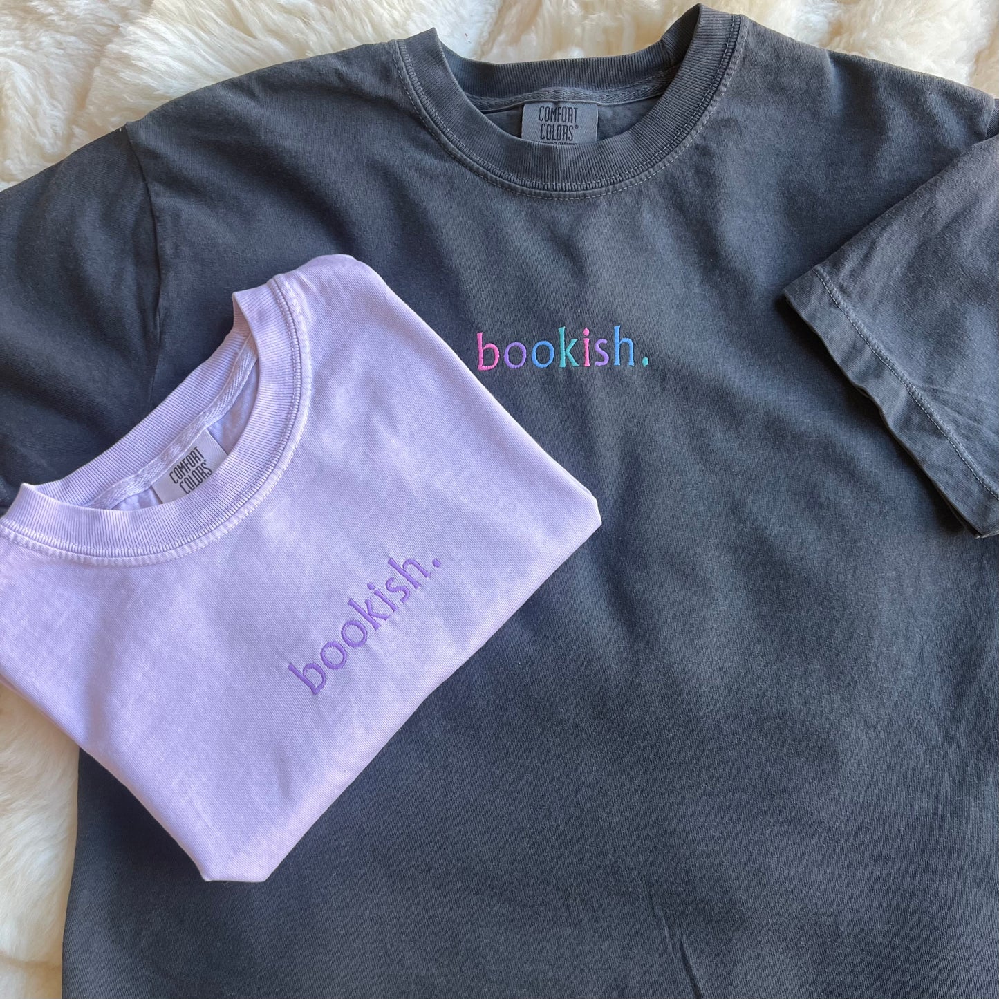 Bookish Period Embroidered Boxy T-Shirt