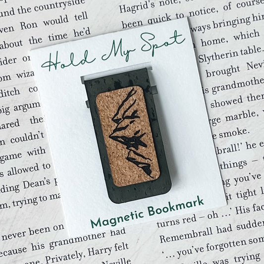 Mountain Magnetic Bookmark - Cork Fabric