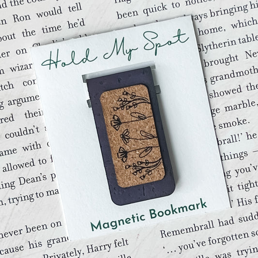 Wildflower Magnetic Bookmark - Cork Fabric