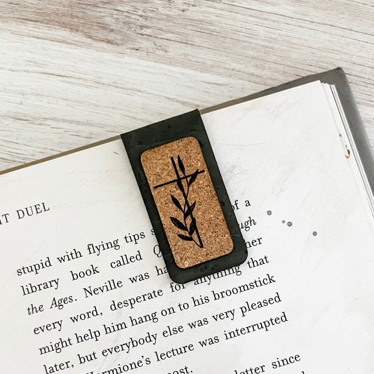 Cross Magnetic Bookmark - Cork Fabric