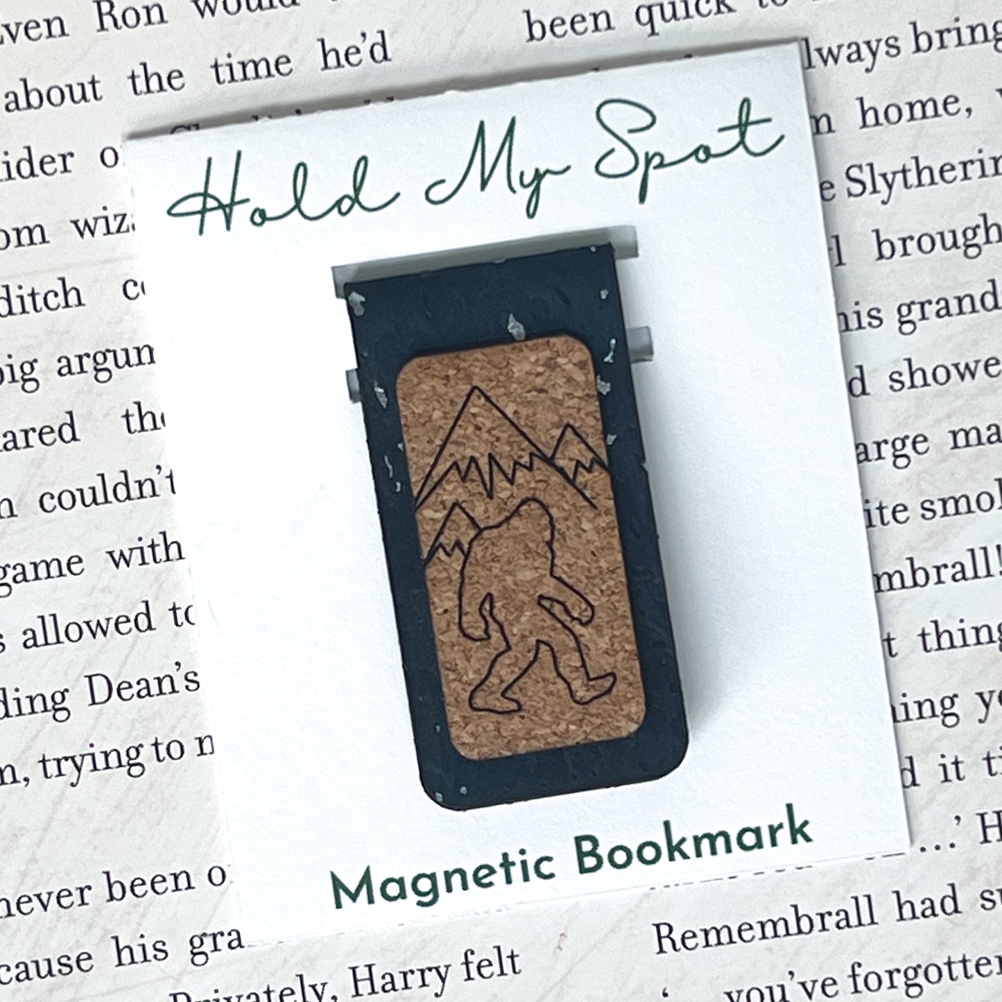 Bigfoot Magnetic Bookmark - Cork Fabric