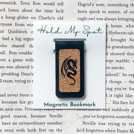 Dragon Magnetic Bookmark - Cork Fabric