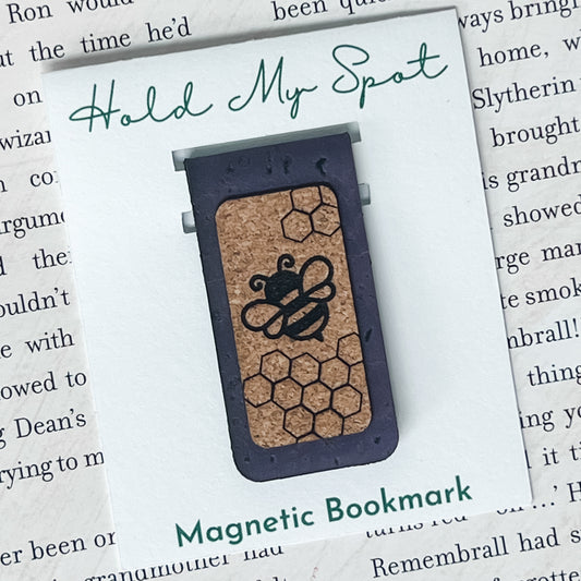 Bee Magnetic Bookmark - Cork Fabric