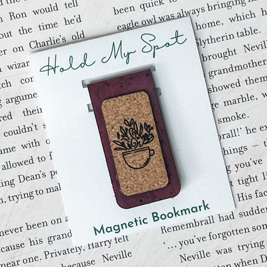 Teacup Magnetic Bookmark - Cork Fabric