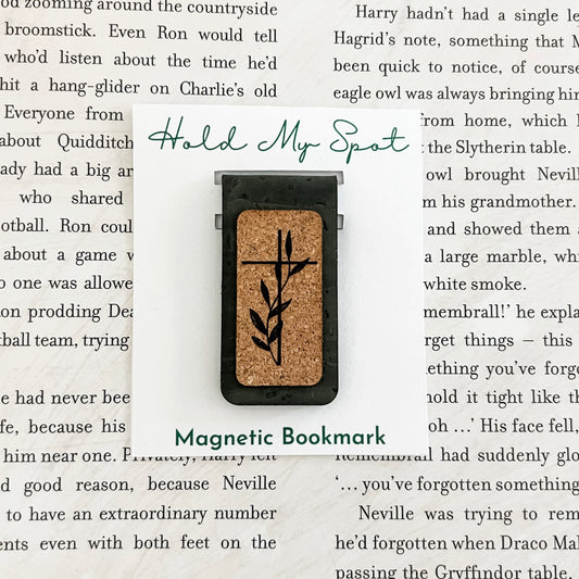 Cross Magnetic Bookmark - Cork Fabric